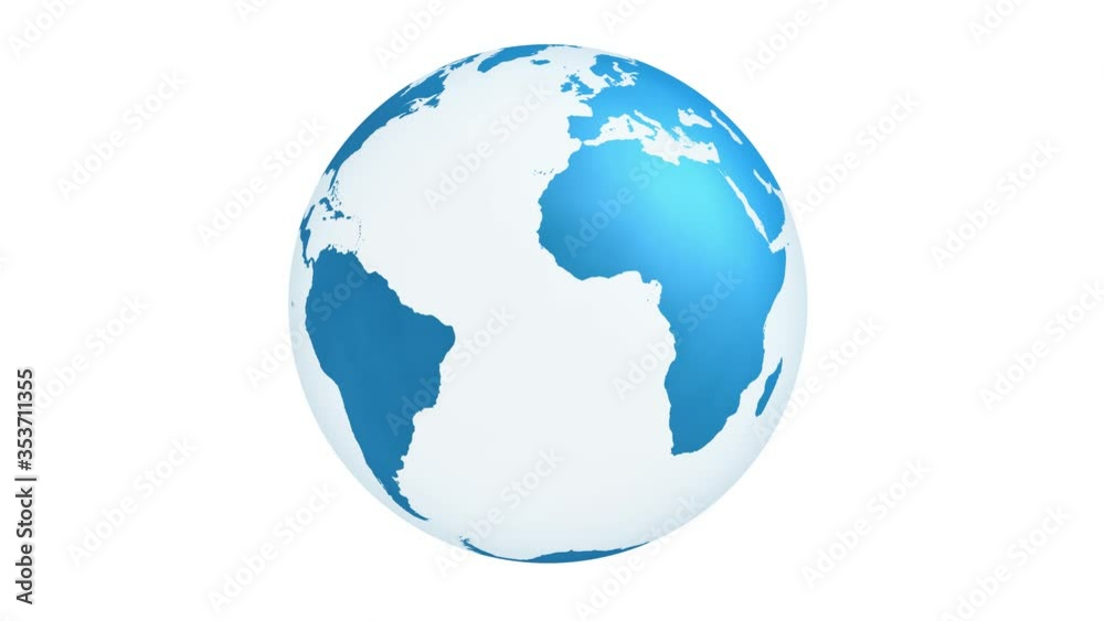 Earth Spinning on White background. Seamless Loop. 4K Video Animation. Earth Spinning on White background. Seamless Loop. 4K Video Animation.