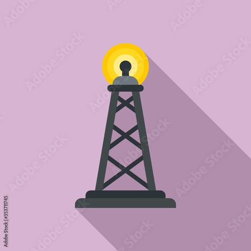 Gsm radiation tower icon. Flat illustration of gsm radiation tower vector icon for web design