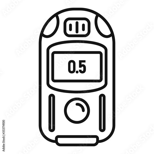 Digital dosimeter icon. Outline digital dosimeter vector icon for web design isolated on white background