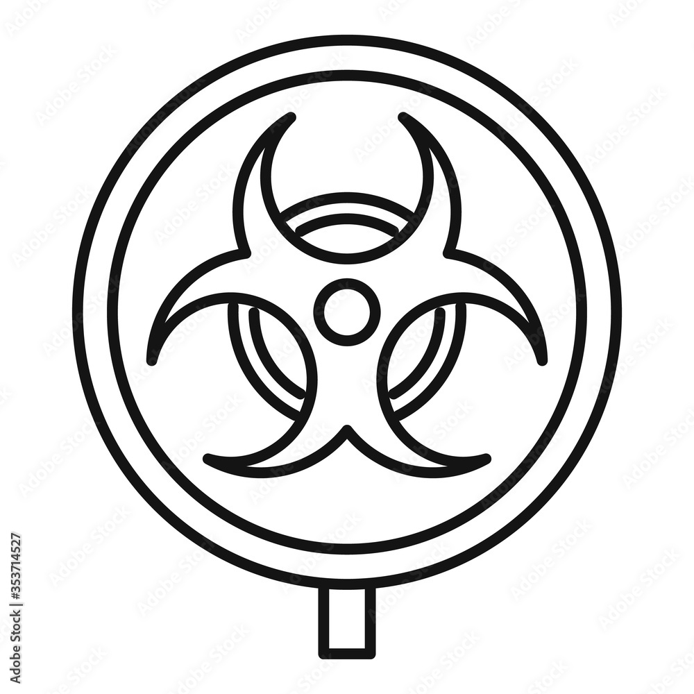 Hazard zone sign icon. Outline hazard zone sign vector icon for web design isolated on white background Hazard zone sign icon. Outline hazard zone sign vector icon for web design isolated on white background