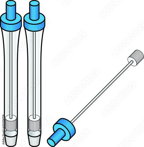 Drug/infection testing swabs with container tubes.
