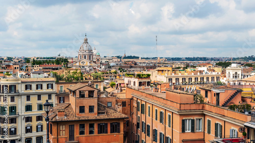 Cityscape of Rome from the stairs in Piazza di Spagna