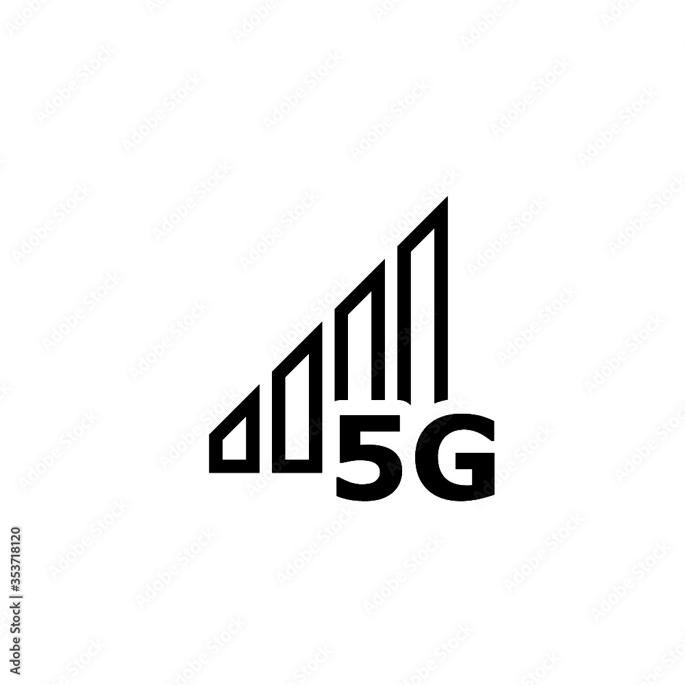 5g wifi signal quality icon. Wireless technology sign isolated on white background 5g wifi signal quality icon. Wireless technology sign isolated on white background