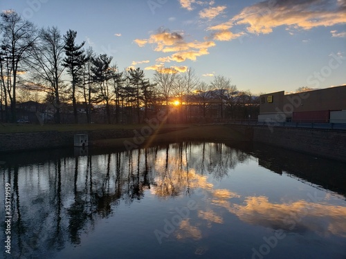 sunset over the river