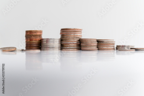 Coins in stacks photo