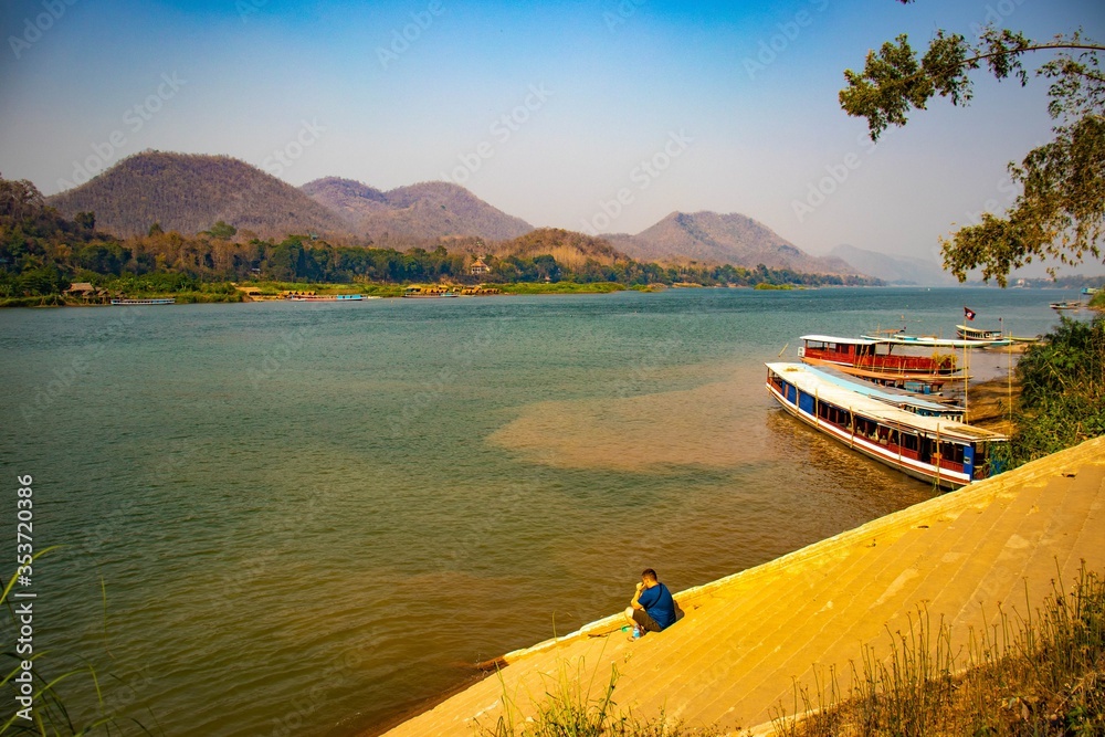 Fototapeta premium A beautiful view of Luang Prabang city at Laos.