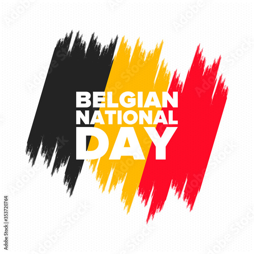 Belgian National Day. Belgium Independence day. Annual holiday in Belgium, celebrated in Jule 21. Patriotic design. Poster, greeting card, banner and background. Vector illustration