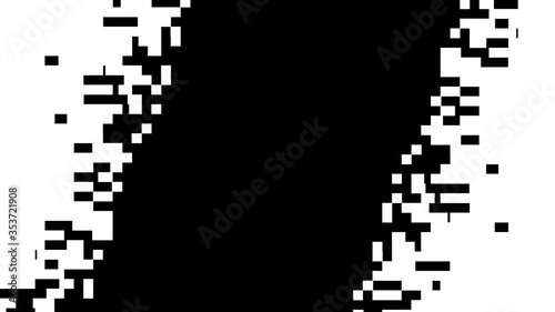 Transition Masks, Digital, Pixeleted, Squares Pattern. 16 Versions of Modern Luma Mattes or Alpha Channels. Transition Black and White Masks Templates in 4K for Editing Footages.