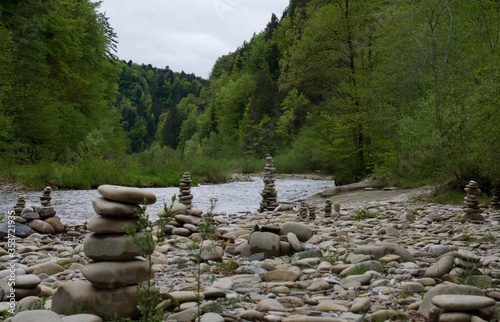 Nature Stone -Art at wild river Sense in Switzerland