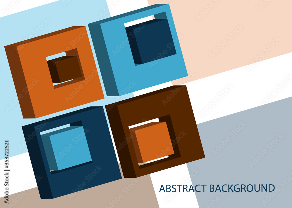 Abstract vector background. Volumetric geometric shapes. Cover design for magazine, book, screensaver, banner.