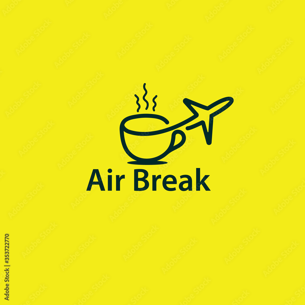 Air break logo, Traveling breakfast logo, coffee travel, Air Coffee logo design template vector eps Air break logo, Traveling breakfast logo, coffee travel, Air Coffee logo design template vector eps