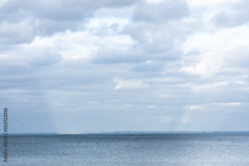 Ocean blue sky and clouds