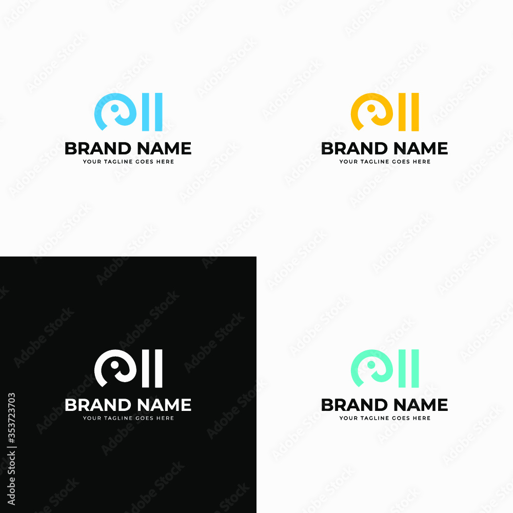 Creative modern line art style minimal elephant logo design template vector illustration for animal company branding or business startup.