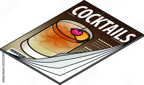 Icon of a cocktail magazine with a glass of negroni.