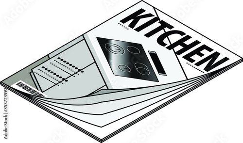 Icon of a kitchen magazine with a bench-top induction / halogen cook-top.