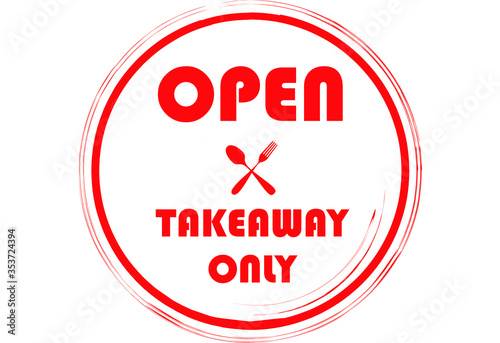Takeaway is the way to enjoy a meal during coronavirus lockdown. Poster. Illustration. Vector. Restaurant concept.