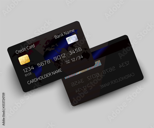 Bank plastic credit card illustration.