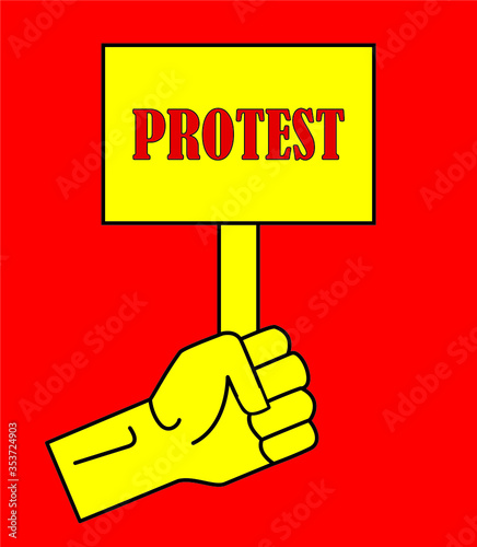 clenched fists held in protest vector illustration. art freedom. Strike and protest concept. 