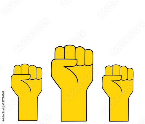 clenched fists held in protest vector illustration. art freedom. Strike and protest concept. 