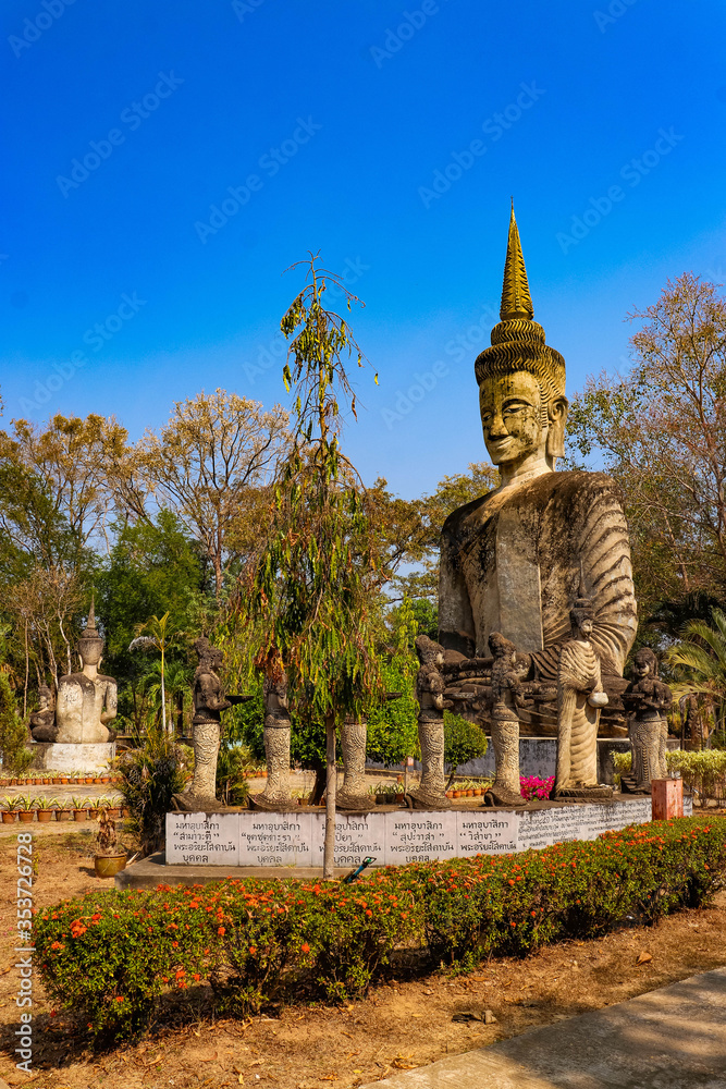 A beautiful view of statues in Buddha Park at Nong Khai, Thailand. A beautiful view of statues in Buddha Park at Nong Khai, Thailand.