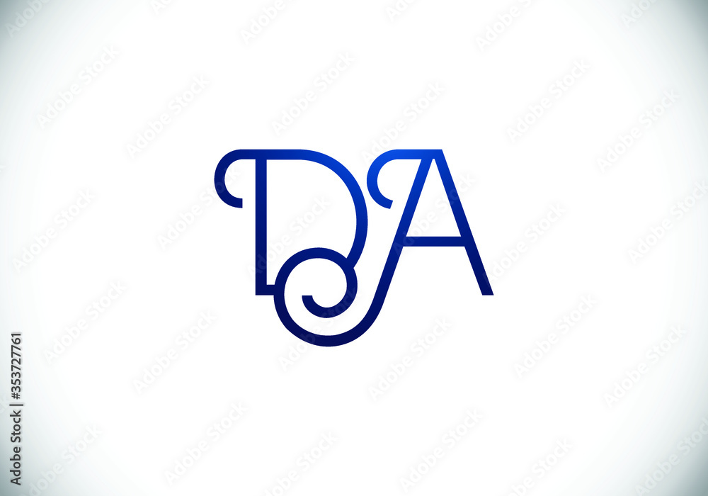 Initial Monogram Letter DA Logo Design Vector Template. DA Letter Logo Design Initial Monogram Letter DA Logo Design Vector Template. DA Letter Logo Design