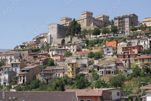 celano city in italy with castle