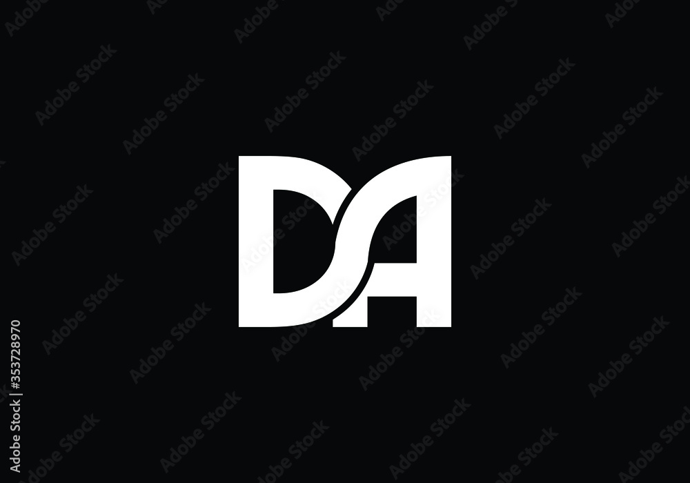 Initial Monogram Letter DA Logo Design Vector Template. DA Letter Logo Design