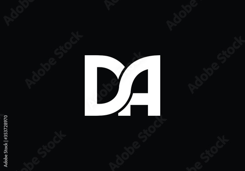 Initial Monogram Letter DA Logo Design Vector Template. DA Letter Logo Design photo