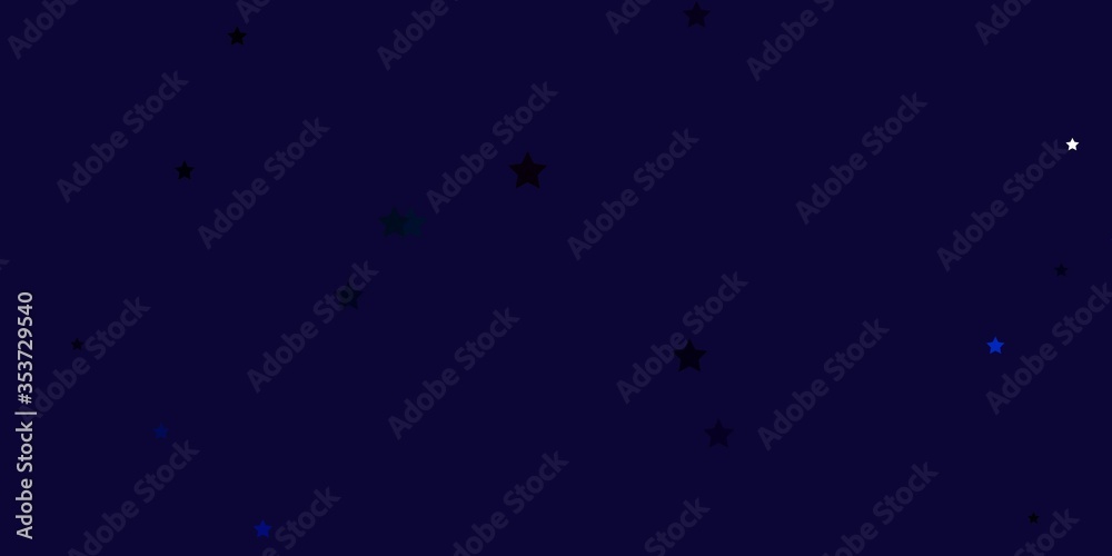 Fototapeta premium Dark BLUE vector background with small and big stars. Colorful illustration in abstract style with gradient stars. Theme for cell phones.