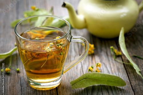 fresh organic linden flower tea