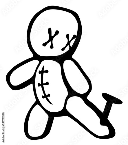 Voodoo Doll Foot Pinned Stencil