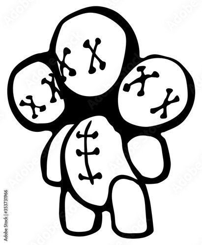 Voodoo Doll Three Head Stencil
