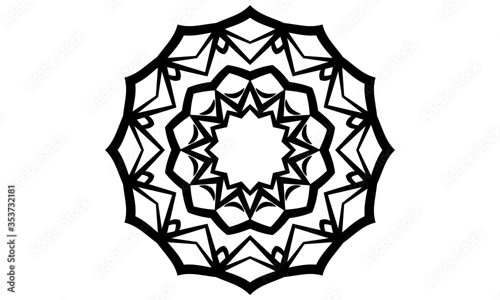 Simple flower mandala icon on white background