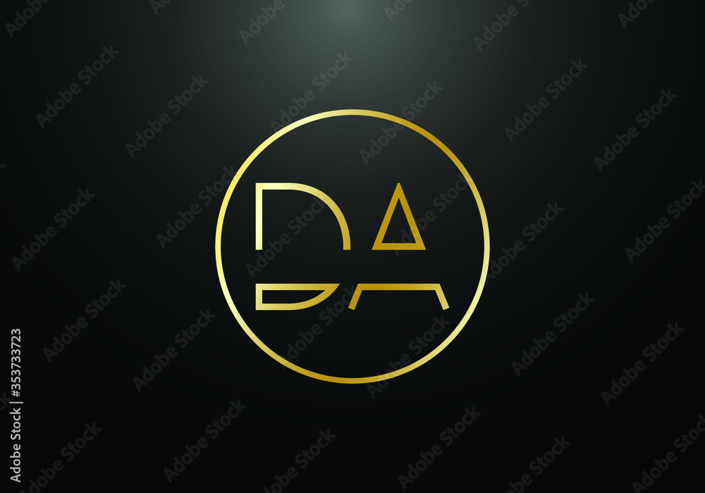 Initial Monogram Letter DA Logo Design Vector Template. DA Letter Logo Design Initial Monogram Letter DA Logo Design Vector Template. DA Letter Logo Design