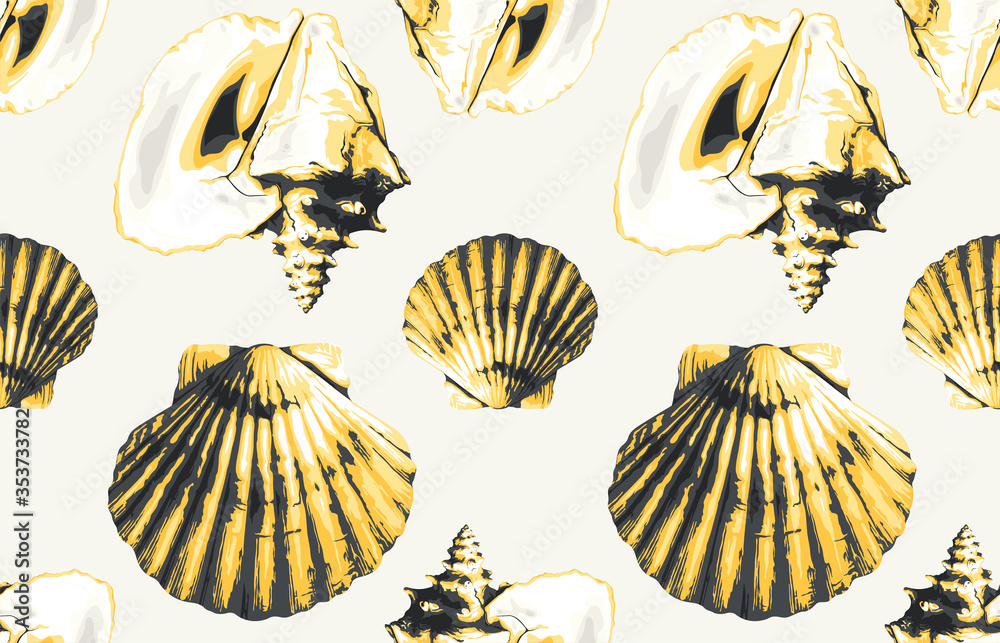 Obraz premium Seamless marine sea pattern.