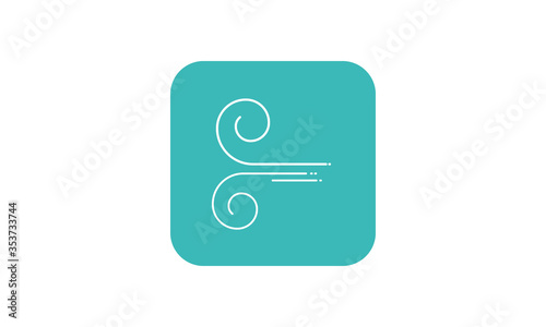 Wind Vector Weather Line Icon 