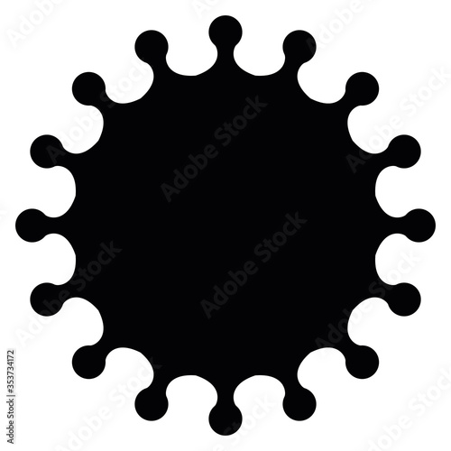 Virus sign. Symbol of coronavirus and COVID-19 desease. Simple flat black vector icon