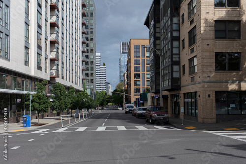 Portland cityscape and historical buildings