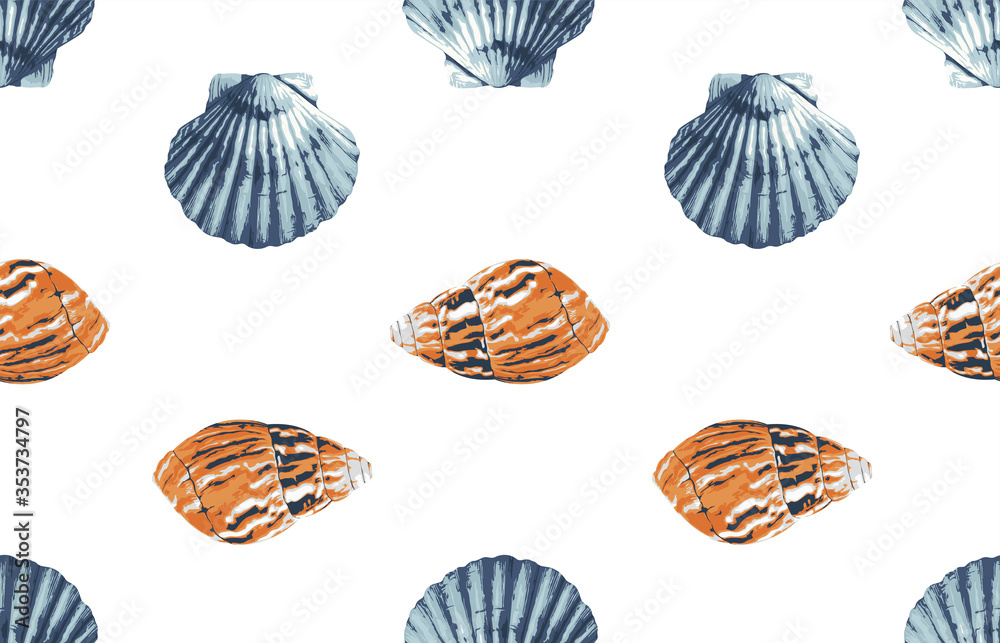 Seamless marine sea pattern. Seamless marine sea pattern.