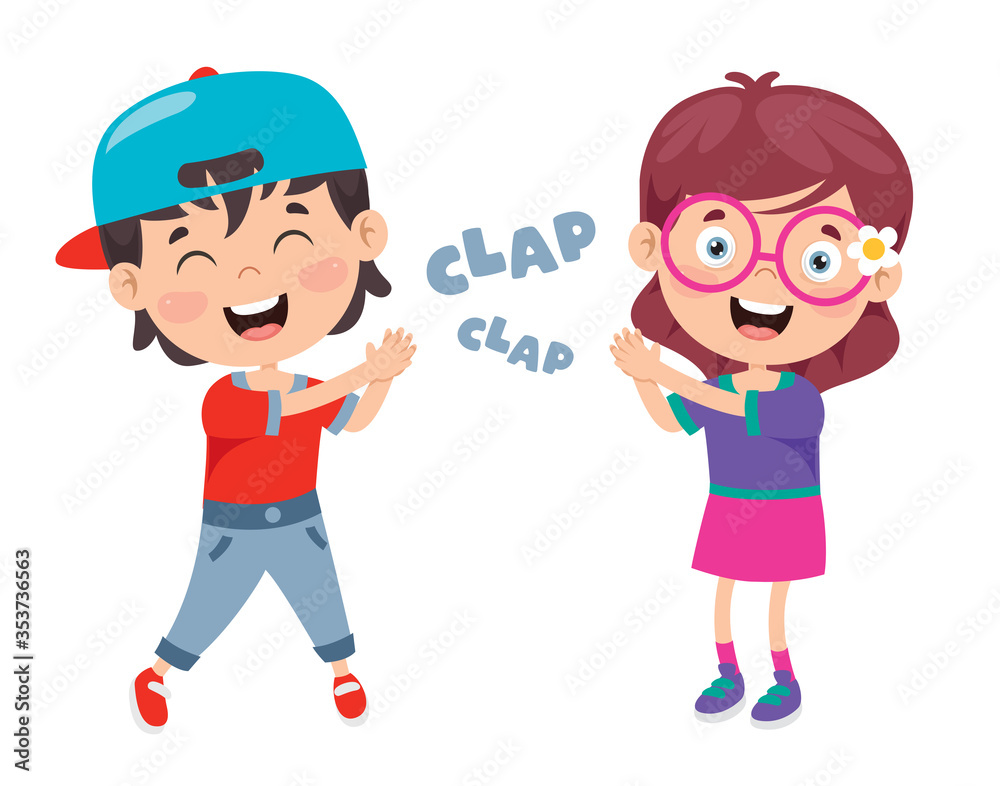 Cartoon Concept Of Clapping Hands