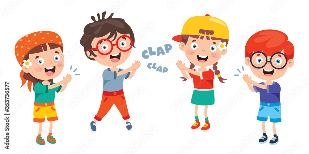 Cartoon Concept Of Clapping Hands