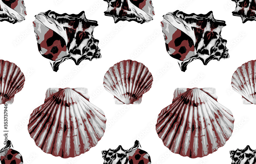 Seamless marine sea pattern. Seamless marine sea pattern.