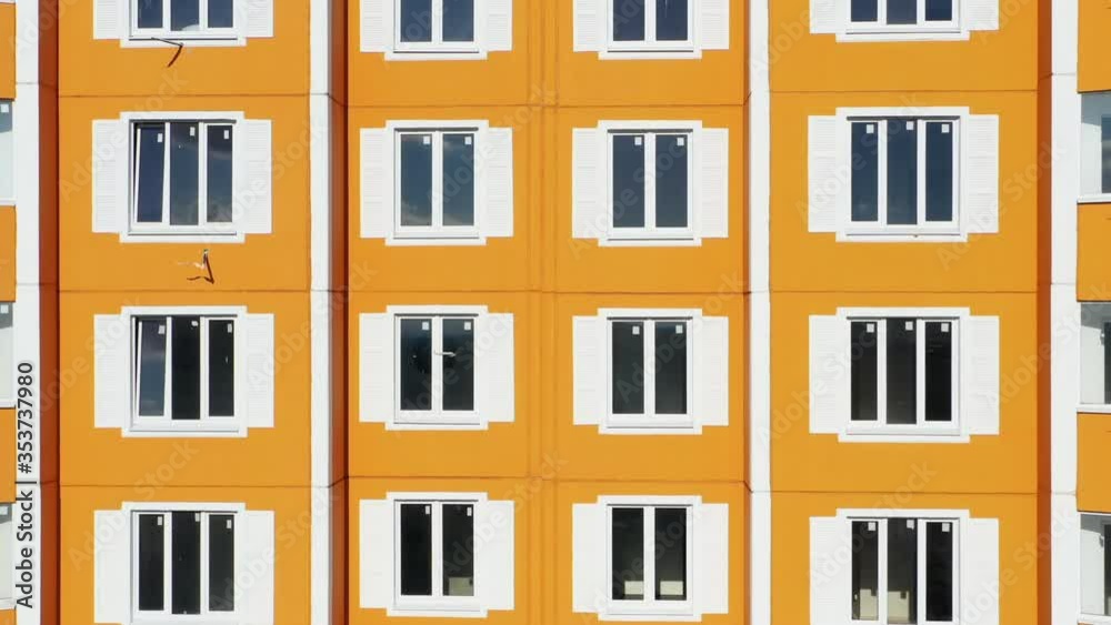 The sleeping area in the modern city. The new apartment house. Aerial view. The sleeping area in the modern city. The new apartment house. Aerial view.