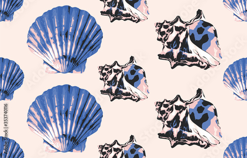 Seamless marine sea pattern.