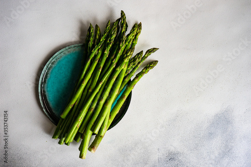 Organic food concept with asparagus