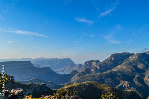 Beautiful and panoramic Blyde river canyon and Three Rondawels i photo