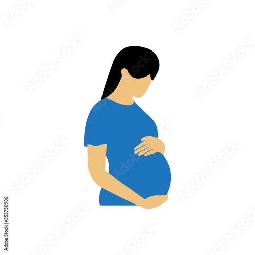 Pregnancy illustration. Icon vector.