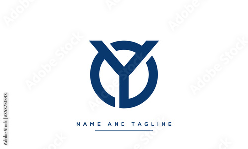 Alphabet letters monogram icon logo OY or YO