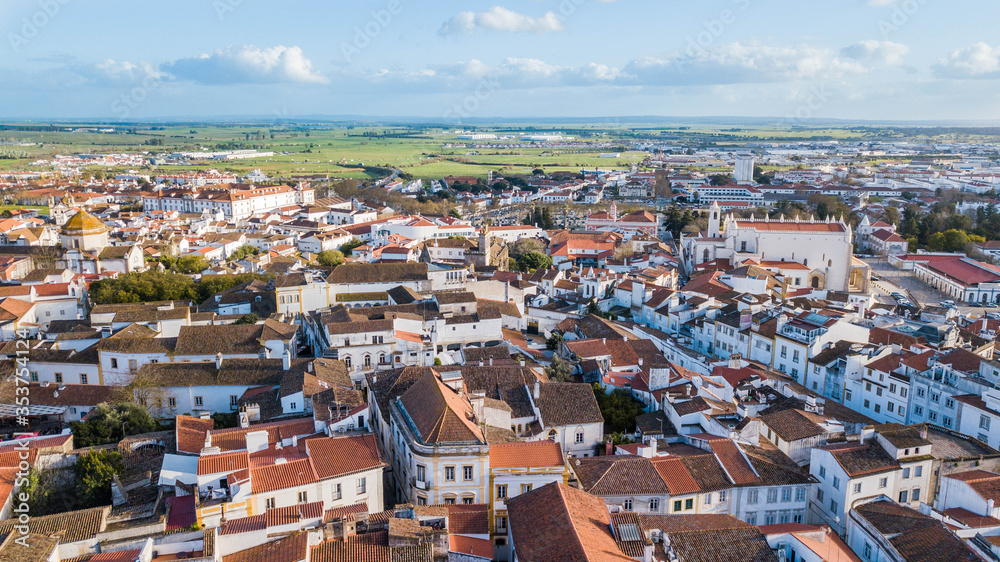 Historical center of Évora - Portugal. Aerial view of the historic center of Évora
