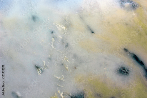 The marble surface shows natural patterns.